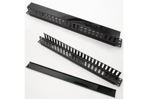 High-Capacity 1U 19-Inch 24-Slot Cable Manager - Black Horizontal Rack-Mount Wire Organizer for Server Cabinets & Patch Panels