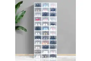 Hot Sale Hard Plastic Combination Shoe Box Transparent Foldable Shoes Storage Box Stackable Transparent Storage Box High Quality