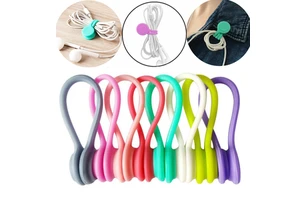 Flexible and Foldable Silicone Magnetic Cable Ties Reusable Wire Organizer for Bundling Items