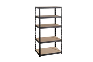 New Design Of The Wall Corner Shelf Metal Corner Storage Rack For Indoor Or Garage With 5 Tiers MDF Board