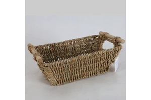 Basket-Wicker Storage Basket with White Cloth Cover, Handwoven Wicker Box for Home Storage