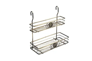 China Fashion Stainless Steel Double Layer Storage Rack Wall Shelf