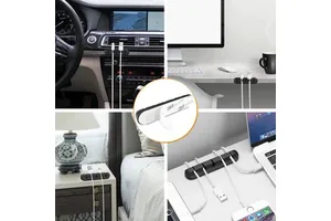 Silicone Cable Management Stand and Winder Cord Organizer Adhesive Cord Clip Holder for Organizing USB Power Wires