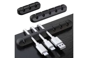 Silicone USB Cable Organizer with Winder and Clips Desktop Tidy Management for Mouse Headphone Bag Wire Organizer Accessory