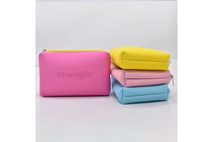 Custom TPU Brand logo Neoprene Makeup Bag with Zipper Closure Waterproof Lip Gloss Cosmetic Storage Bag Travel Storage Bag