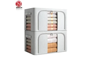 Large Capacity Foldable Quilt Storage Bag Thickened Fabric Square Storage Boxes For Household Wardrobe Storage