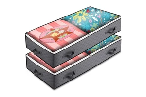 Large-Capacity Foldable Under-Bed Organizer Minimalist PP Storage Box Set for Quilt Towel Reusable Lid