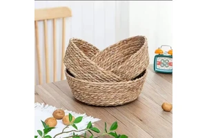 Raffia Woven Storage BasketHand-woven Storage Basket