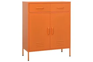 Orange 31.5"x13.8"x40" Steel Storage Cabinet Organizer