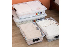 High Quality Multifunction Transparent PP Plastic Underbed Storage Box with Lids Wheel