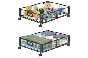 2023 Wholesale Metal Bedroom Clothes Shoes Blankets Storage Organizer Drawer Under Bed Storage Containers With Wheels