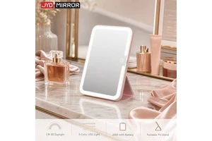Smart Touch Control Sensor Switch Custom Logo Led Light Travel Portable Vanity Supplier Wholesale Lighted Makeup Mirror