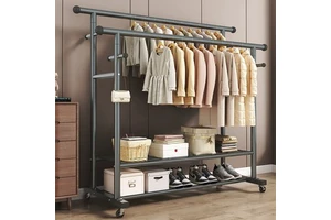 Metal Floor Drying Rack Coat Rack Clothes Hanger Storage Modern Minimalist Mobile Home Bedroom