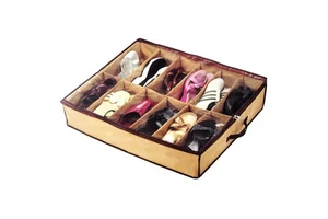 Under Bed Shoe Storage Organizer For Closet Fits12 Pairs Sturdy Underbed Shoe Container Space Saving Shoe Organizer With Clear