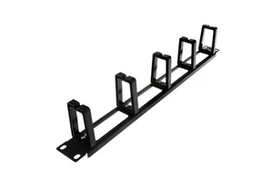 ZHEFAN 1U 19 Inch Mount Metal Cable Organizer 5- Ring Plastic Cable Manager Wiring Accessories for Server Cabinet