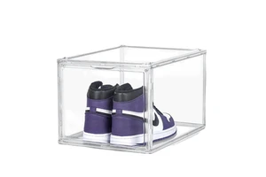 Stackable Clear Plastic Shoe Storage Boxes Shoe Organizer with Lid Rectangle for Sneakers, Boots & Closet Organization