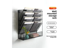 A3 Wall-Mounted Metal File Rack Multi-Tier Storage Shelf Document Tray Office Home Document