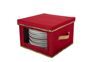Portable Waterproof Holiday Dinner Plate Dinnerware Storage Box Durable Tableware Storage Christmas China Flatware Storage