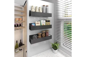 Kitchen Magnetic Storage Rack For Refrigerator Outer Side Wall Hanging Spice Seasoning Rack For Easy Organization