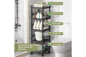 Premium White Plastic Adjustable Double Layer Wall Mounted Pull Cabinet Organizer Kitchen Dish Bowl Storage Rack Rust Resistant