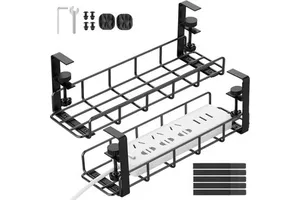 Metal Cable Organizer Home Electric Wire Storage Rack Under Desk Cable Management Tray