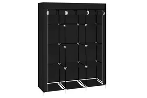 67\" Portable Closet Organizer Quick Easy-to-Assemble 10-Shelf Storage with Extra Space Black RT
