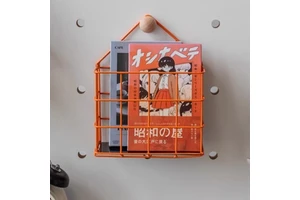 House Shape Wall Mounted Black Metal Wire Storage Organizer Baskets Display Hanging Basket Bathroom Accessories Holder