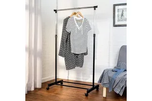 Metal Single Pole Coat Garment Rack Stand Clothes Hanger Rack