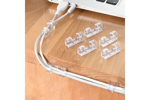 Transparent Self-Adhesive Modern ABS Plastic Wire Clip Network Cable Organizer Wall Mountable Household Storage Holder