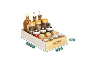 GOURMAID Bamboo Kitchen Cabinet Pull-out Storage Rack Storage Organizer Shelf Under Sink Kitchen Drawer Organizer