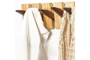 New Arrival Wooden Coat Rack with 4 Hooks Single Layer Wall Hanging for Bedroom Living Room Piano Key Decor Clothes Bag Storage