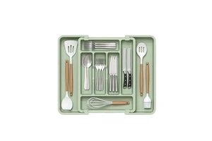 WDF Wholesale Custom Expandable Organizadores De Cocina Silverware Tray Cutlery Organizer Plastic Kitchen Drawer Organizer