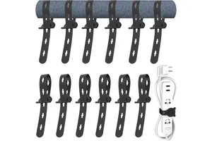 Reusable Cable Ties Elastic Silicone Cord Organizer Straps for Bundling and Organizing Cable Wires Extendable Cable Management