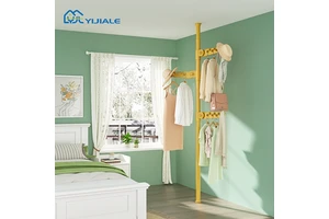 YIJIALE Low Moq Portable Coat Stand No Tools Needed Anti-Slip Rubber Base Kids Room Clothes Hanger Rack With 4 Wings