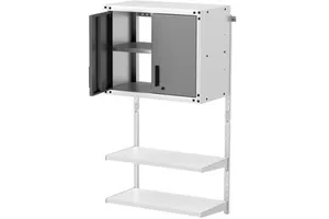 Adjustable Metal Wall Cabinet with Lock 3-Shelf Storage Solution