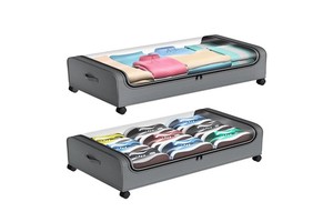 Rolling Under Bed Storage Drawer with Wheels Underbed Storage Box Organizer for Shoes Clothes Blankets
