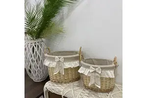 Large Woven Storage Basket 100% Natural Material, Perfect for Blankets/Magazines