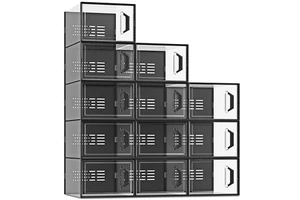 Modern Five-Tier Transparent Shoebox Stackable Plastic Shoe Box Storage Modular Design Clear Stackable BT-386