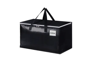 Large Capacity 93L Waterproof PE Woven Multifunctional Clothing Organizers Convenient Living Room Storage Bags Folding Feature