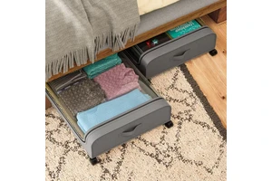 Dustproof Under-Bed Storage Rack with Simple Clothes Storage Bag and Wheels New Simple Storage Box Bin