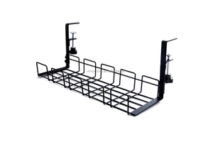 15.7'' Clamps Install No Drill Steel Under Desk Wire Cable Management Tray Rack Organizers