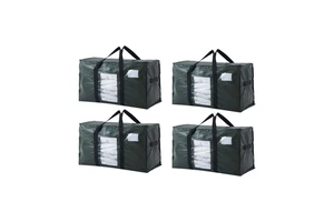 Reusable Moving Bag Extra Large Storage Totes With Clear Window Tag Pocket Heavy Duty Waterproof Woven Packing Bag For Laundry