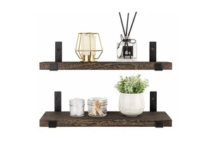 Set of 2 Hot Sale Floating Storage Decor Bathroom Heavy Duty Racking Wall Mount Display Shelf for Wall