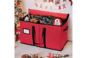 Foldable Christmas Character Ornament Decoration Accessories Compartment Storage Bag with Handled Design for Holiday Figurines