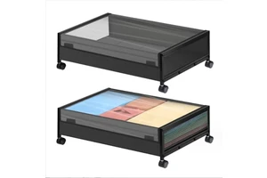 Metal Storage Underbed Under Bed Shoe Storage Drawers Cart Container Organizer with Wheel