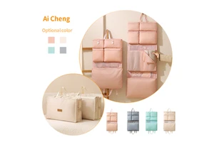 Portable Multi-Functional Hanging Storage Bag - Foldable Travel Wardrobe Organizer with Compartments for Clothes