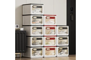 Plastic Folding Shoe Rack Transparent Shoe Storage Box Dustproof Organizer Stackable Shoe Cabinet Drawer Shoe Organizer