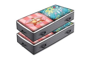 Wholesale Sturdy Structure Under Bed Storage Container Box Foldable Clothing Organizer Under Bed Organizer