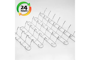 5-Hook Double Row Coat Rack Home Hardware Hanging Rail Carbon Steel 17-Inch Minimalist Silver Electroplated Wholesale