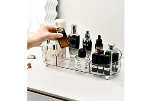 Modern Transparent PET Storage Box Cosmetic Organizer Desktop Lipstick Makeup Brush Skincare